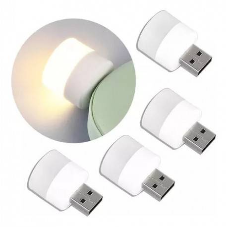 Mini Foco Luz Led Lampara Usb De Noche Computadora 1w 4 Pzs