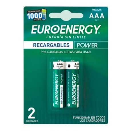 Pilas Aaa Euroenergy Recargables 900 Mah 2 Unidades