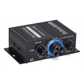Mini Amplificador De Potencia De Audio P /auto Casa 2 Canal Color Negro