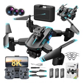 Mini Drone Con 3 Cámara Profesional Control 8k Hd 3 Baterías