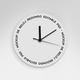 Mockup Reloj Redondo De Pared Diseño Editable Photoshop