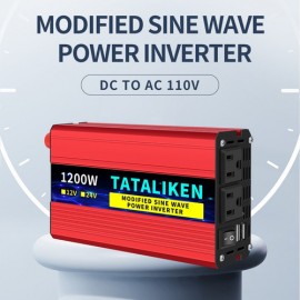 Inversor De Corriente Coche Portátil 12v/110v60hz 1200w Auto