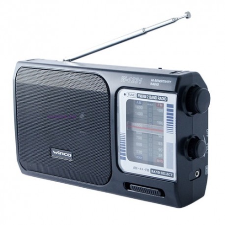 Radio Portatil Am Fm A Pilas Y Electrica Winco W-1231 Manija