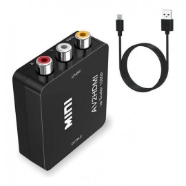 Hancelant  Rvh-b Adaptador De Convertidor De Audio Y Video Tv Hdmi A Rca 1080 Negro