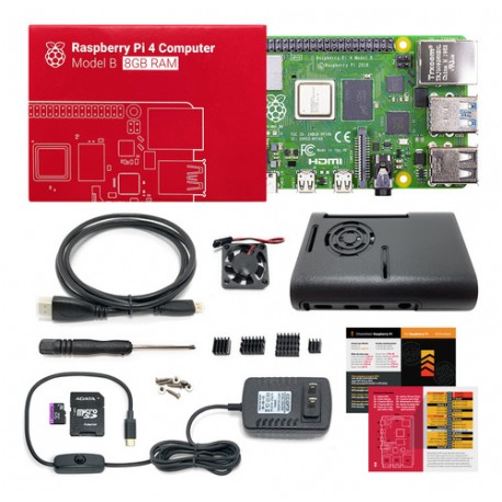 Raspberry Pi 4 8gb Fuente 5v 3a Case Ventilador Sd 32gb Kit