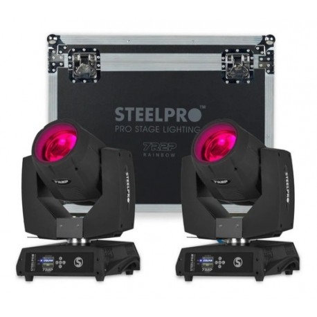 Kit De 2 Cabezas Móviles Beam 7r Arcoíris + Case – Steelpro