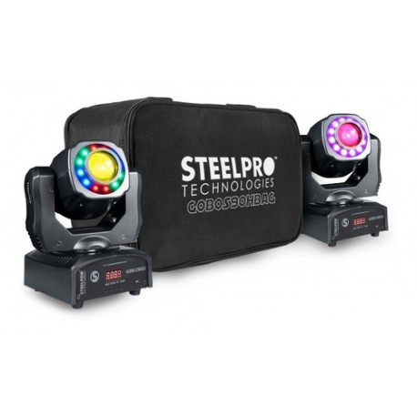 Steelpro -cabeza Movil 90w Con Aro Rgb 3, 8 Gobos