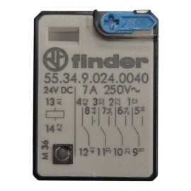 Relé Electromagnético Finder Mod.5534 De 4 Inversores 24vdc