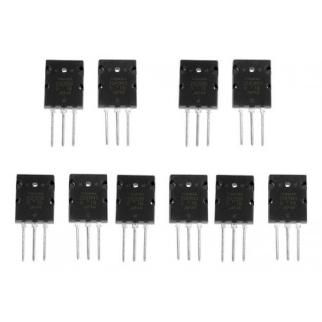 5 Pares Transistor De Audio Combinado De Alta Potencia Negro