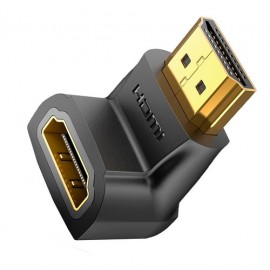 Cople Hdmi Vention Adaptador Macho A Hdmi Hembra 90° Abajo Color Negro