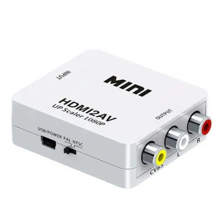 Adaptador Convertidor Hdmi A Rca Proyector Audio Video Pc Tv