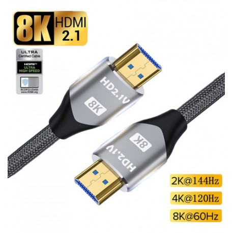 2 Metros Cable Hdmi 2.1 Vídeo 4k 120hz 8k 60hz Para Ps5 Xbox