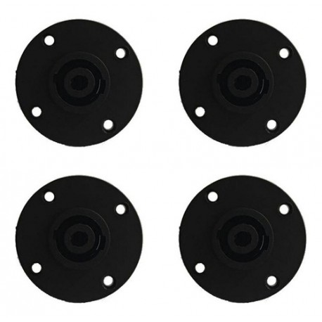 Pack De 4 Conectores Ficha Speakon Chasis Hembra 4 Contactos Tipo Neutrik De Excelente Calidad !