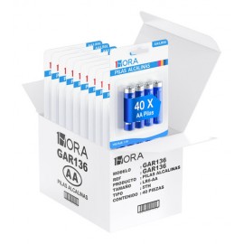 Pilas Aa Alcalinas Baterias 40 Unidades Aa No Recargable Larga Duración 1.5v Baterías Desechables Empaquetadas Individualmente 