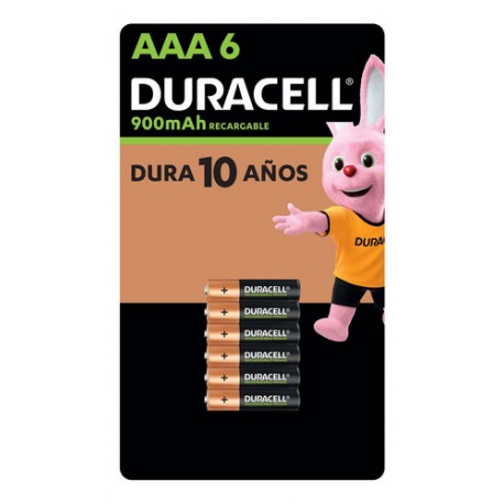 Duracell Recargable Mn2400 Pilas Aaa Recargables 900mah 6 Unidades