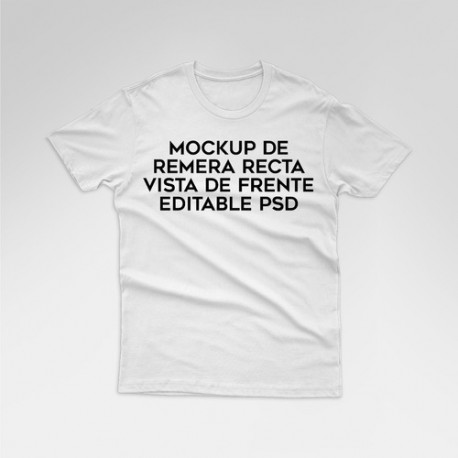 Mockup Remera Recta De Frente Editable Photoshop Sublimación