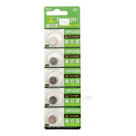 Pilas Baterias Tianqiu Cr1220 Tamaño Botón 3 Voltios Paquete De 5 Unidades
