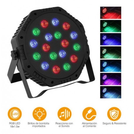 Cañon De Leds Rgb Audioritmico Dmx Automatico Multicolo 18×1